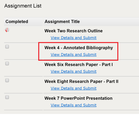 Week Four - Annotated Bibliography