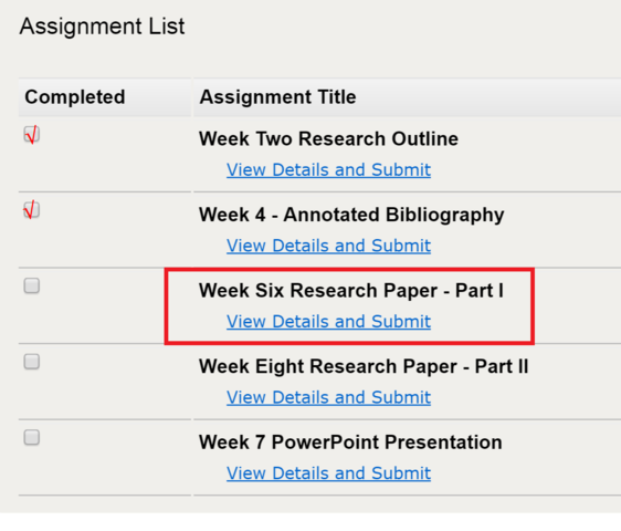 Week Six - First Draft