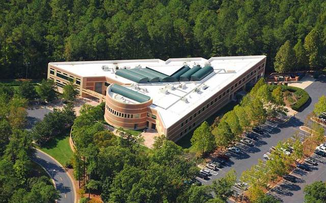First building at Research Triangle Park is completed.