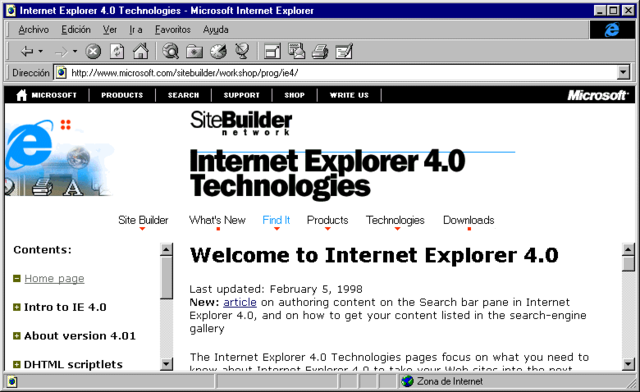 Internet Explorer 4.0
