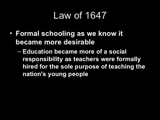 The Massachusetts Law of 1647