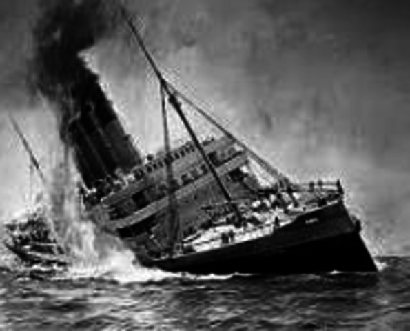 U-boat sinks the Lusitania