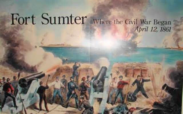 Battle at Fort Sumter begins
