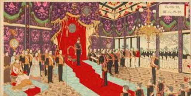 Emperor Meiji ascended the throne