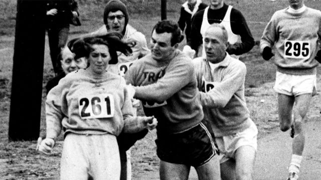 First woman to run the Boston Marathon