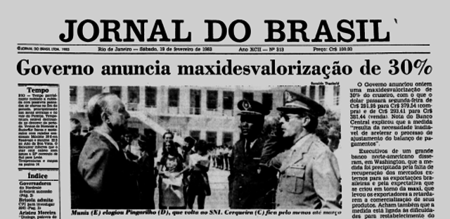1983 Governo anuncia maxidesvalorizado de 30%