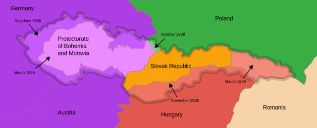 1939 Full invasion and takeover of Czechoslovakia