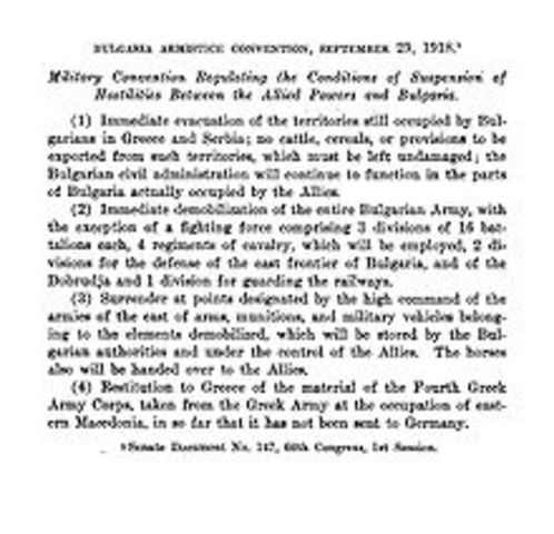 Bulgaria Surrenders to Allies
