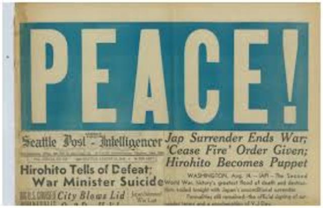 Japan surrenders after atomic bombs are dropped on Hiroshima and Nagasaki