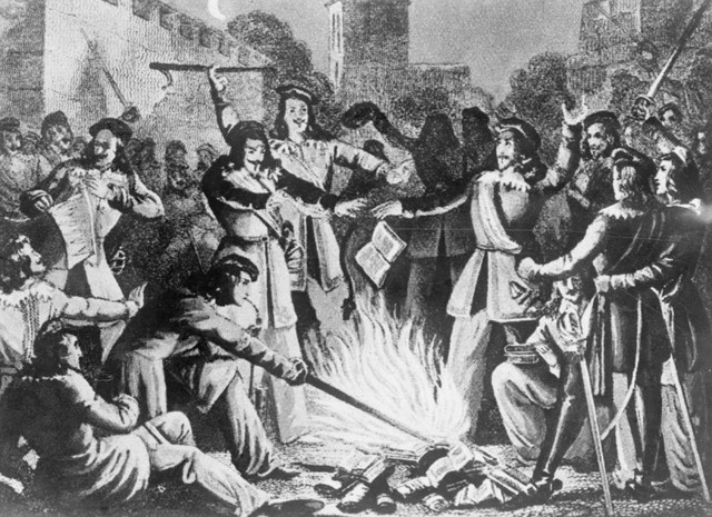 Quema de libros por los nazis.