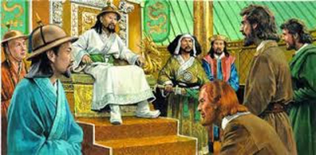 The meeting of Kublai Khan
