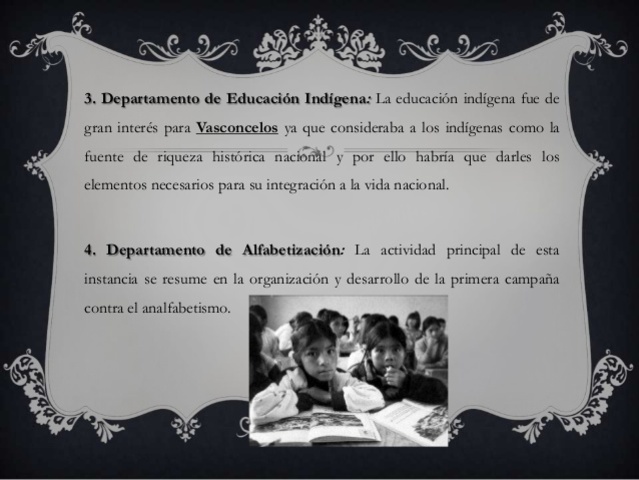 Creacion del departamento de educación y cultura indígena