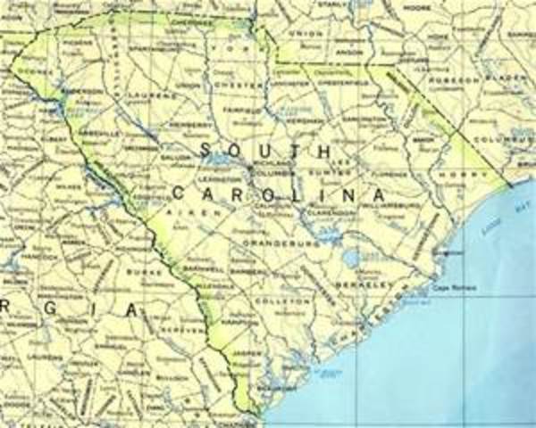 South Carolina seceeds from the Union