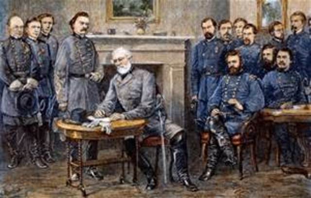 The surrender at Appomattox Court House