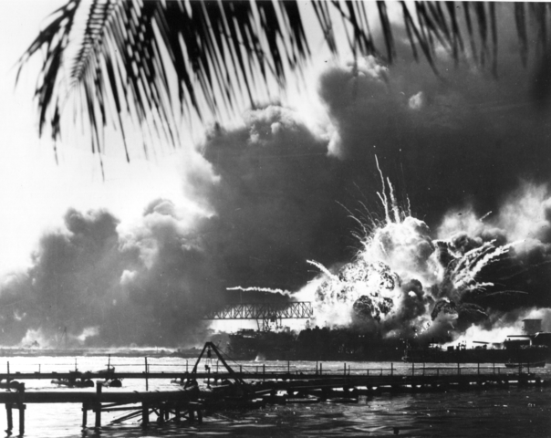 The Japanese attack the US Navy in Pearl Harbor. The next day the US enters World War II on the side of the Allies.