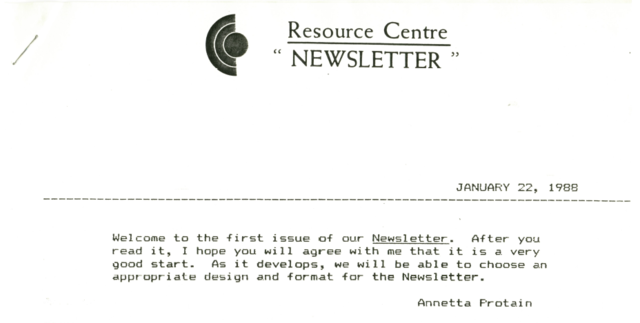 First Library Newsletter