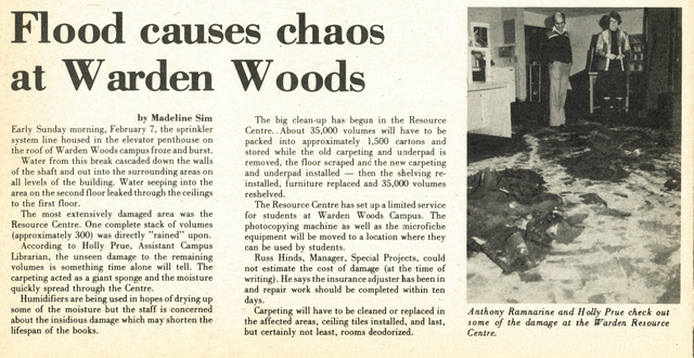 Flood at Warden Woods Library