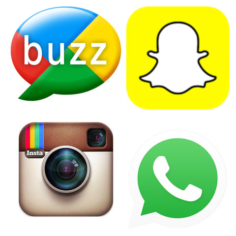 Google Buzz,Snachat, Instagram y Whatsapp