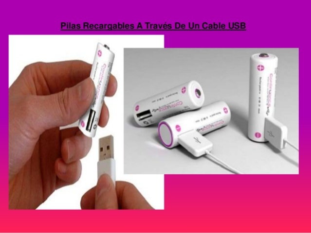Pilas recargables a través de un cable USB