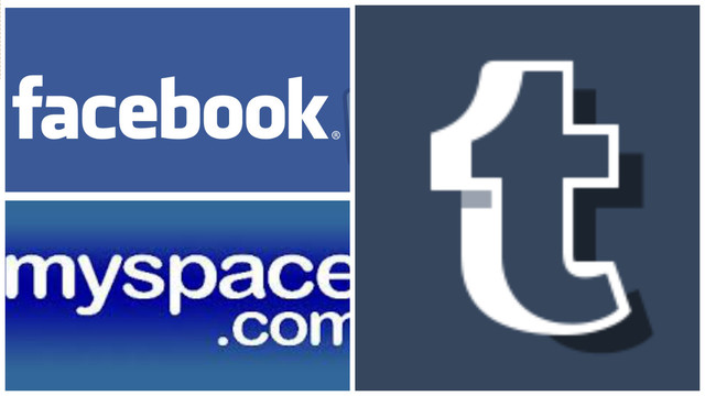 facebook, MySpace y tumblr