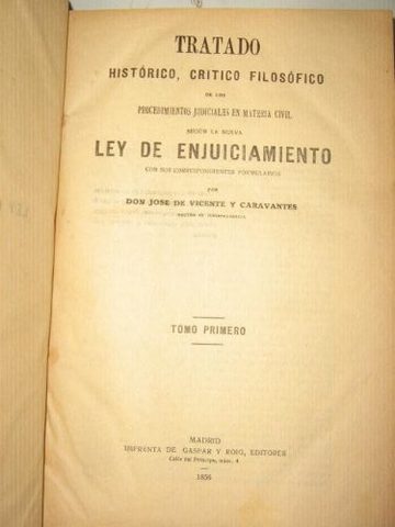 Antiguo Enjuiciamiento Español.