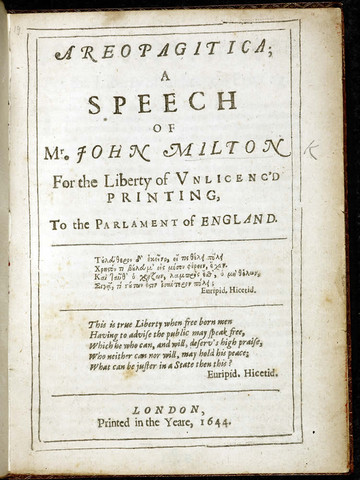 Se publica la Areopagitica, una petición para la libre expresión