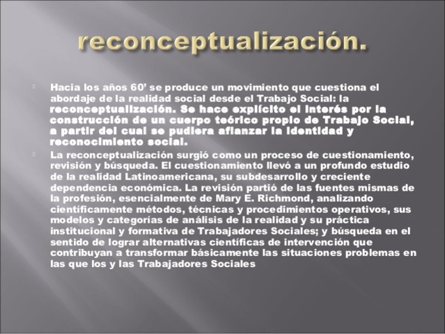PERIODO DE RECONCEPTUALIZACION