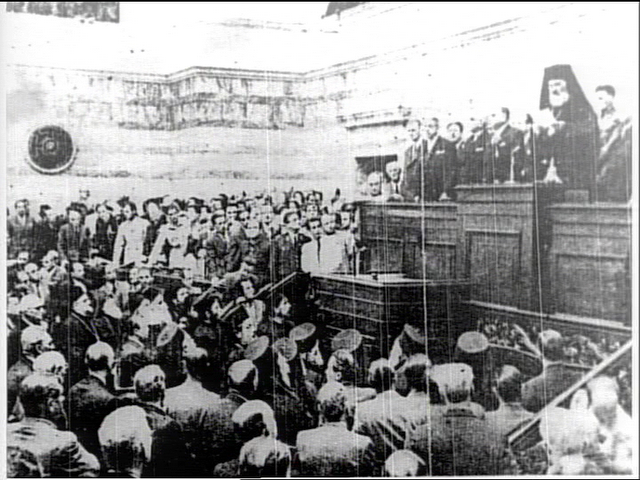 Αποχώρηση Γεώργιου Β΄ +Διορισμός Αρχιεπίσκοπου Δαμασκηνού ως αντιβασιλέα