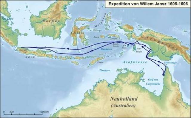 Willem Janszoon lands on Australia