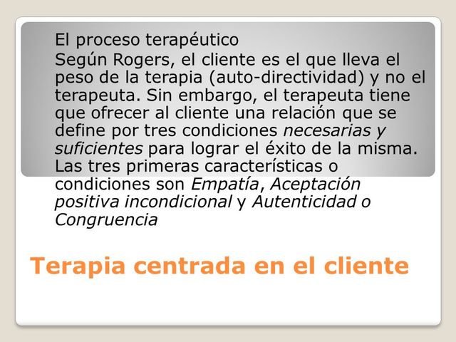 terapia centrada en el paciente