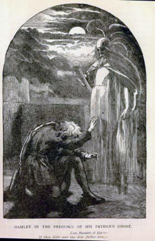 Hamlet goes to talk to the Ghost of his father