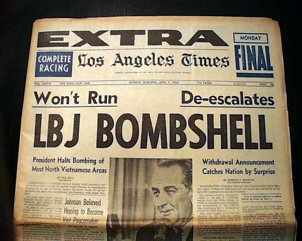 President Johnson decides not to run again