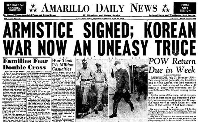Korean War ends