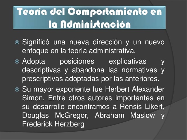 TEORÍA DEL COMPORTAMIENTO