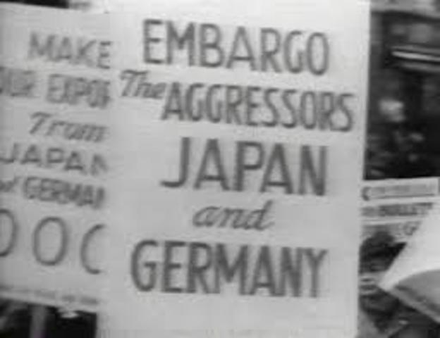 United States places embargo on Japan