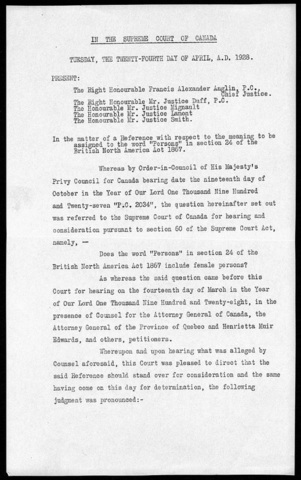 (-1) While women have the right to vote, they are not officially considered ‘persons’