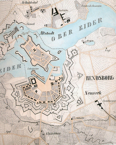 Den 24. marts 1848 forberedte man sig i Rendsborg på at forsvare sig mod den danske hær