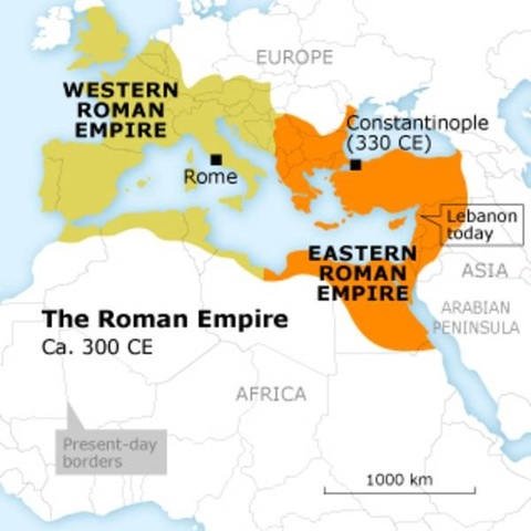 Start of Byzantine Empire
