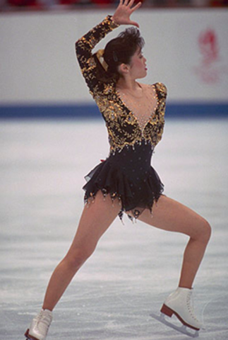 Midori Ito lands first triple axel in the olympics.