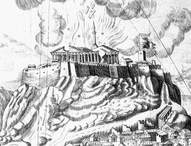 Ottoman destroy the Parthenon