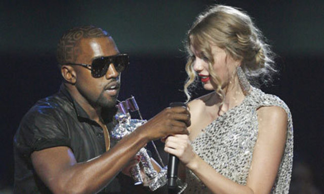 Kanye West interrupts Swift's speech during at the 2009 MTV Video Music Awards