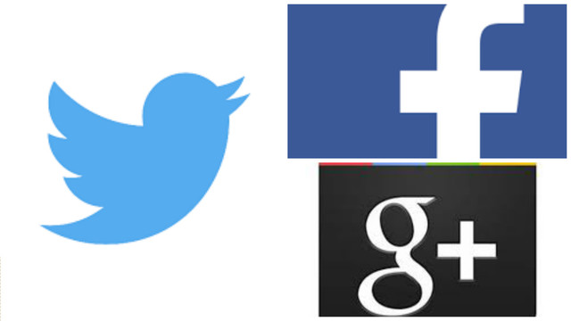 Facebook, Twitter y Google+