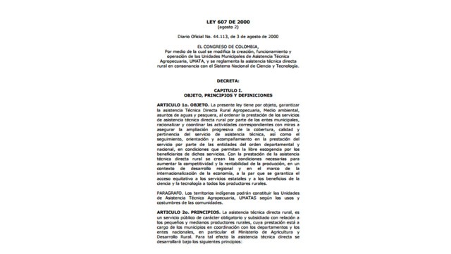Ley 607 del 2000