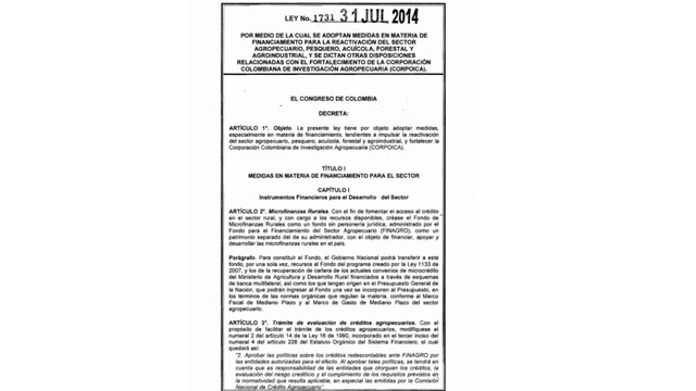 Ley 731 de 2014
