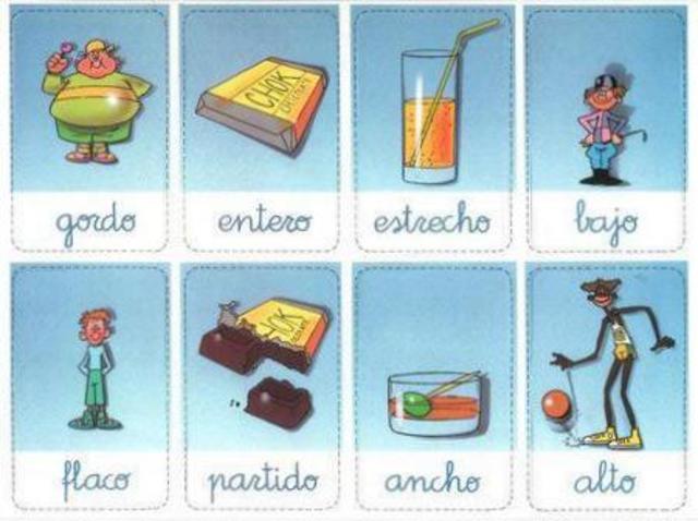 Juego de mesa "Los opuestos". Descripción: Juego de mesa para niños que enseña a reconocer conceptos opuestos.