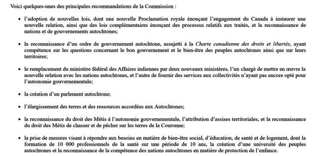 Le Rapport de la Commission Royale sur les Peuples Autochtones