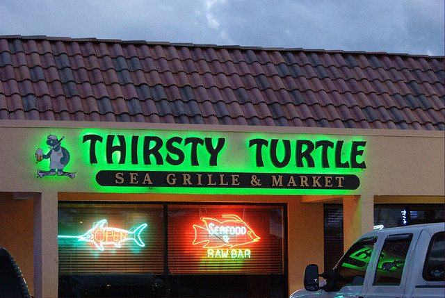 Exxon gas station to Thirsty Turtle Tavern & Grill
