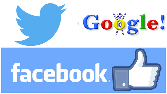 Facebook, Google+ y Twitter