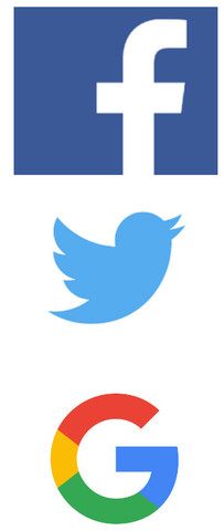 Twitter,Google y Facebook