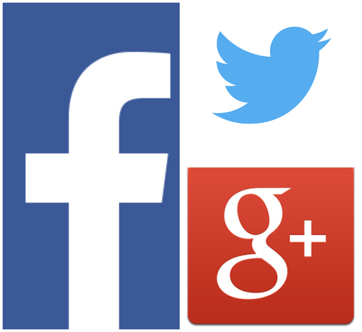 Twitter, Facebook y Google+